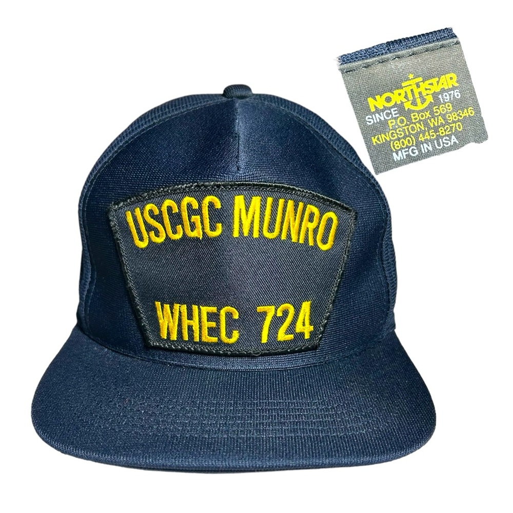 Vtg Navy UNITED STATES COAST GUARD CUTTER SnapBack Hat